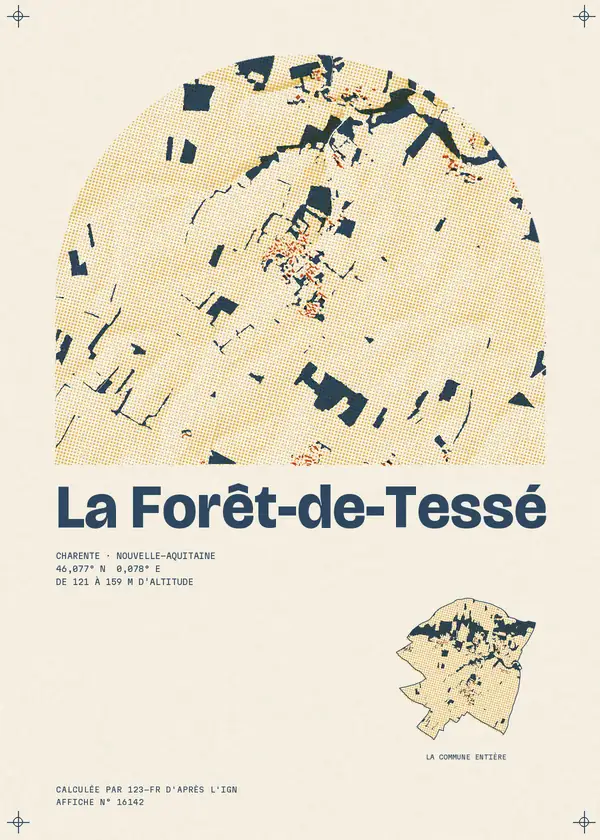 Affiche de La Forêt-de-Tessé, calculée par 123-fr d'après l'IGN