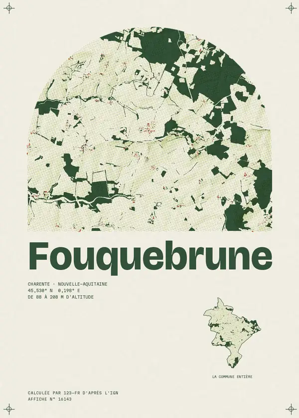 Affiche de Fouquebrune, calculée par 123-fr d'après l'IGN