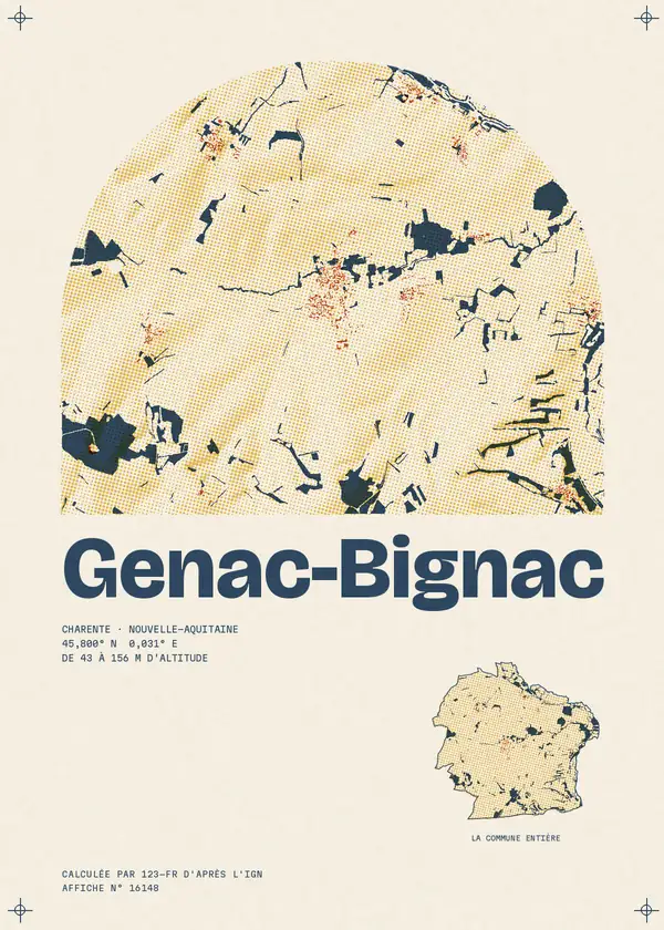 Affiche de Genac-Bignac, calculée par 123-fr d'après l'IGN