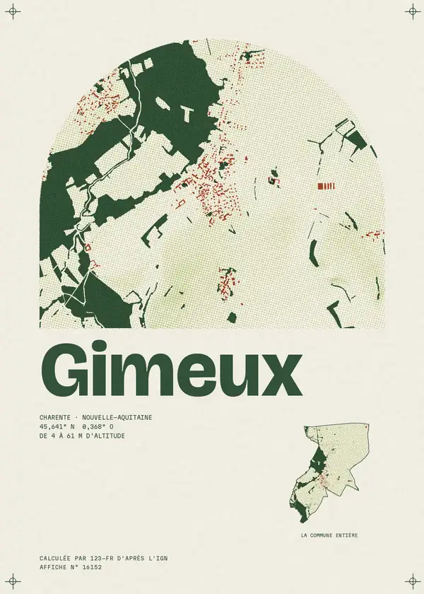 Affiche de Gimeux, calculée par 123-fr d'après l'IGN