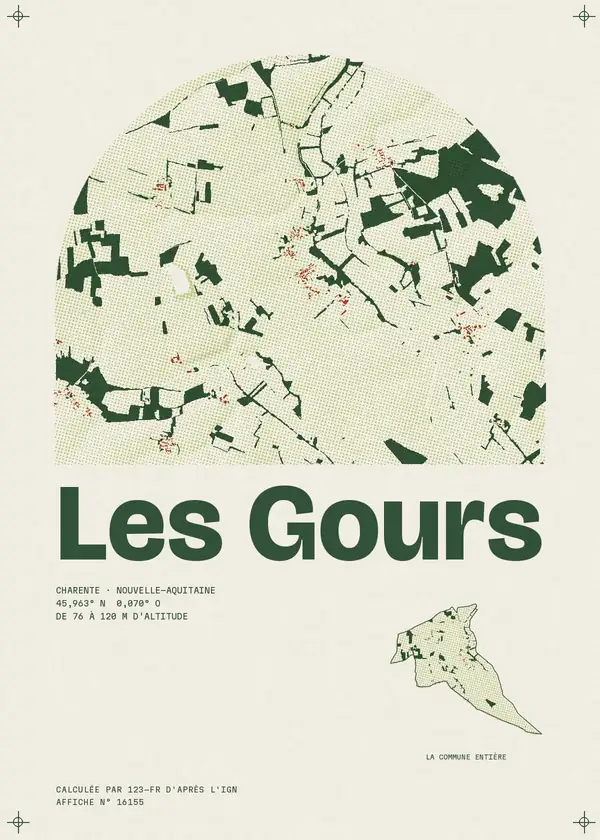 Affiche de Les Gours, calculée par 123-fr d'après l'IGN
