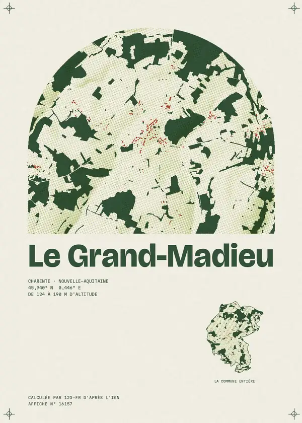 Affiche de Le Grand-Madieu, calculée par 123-fr d'après l'IGN