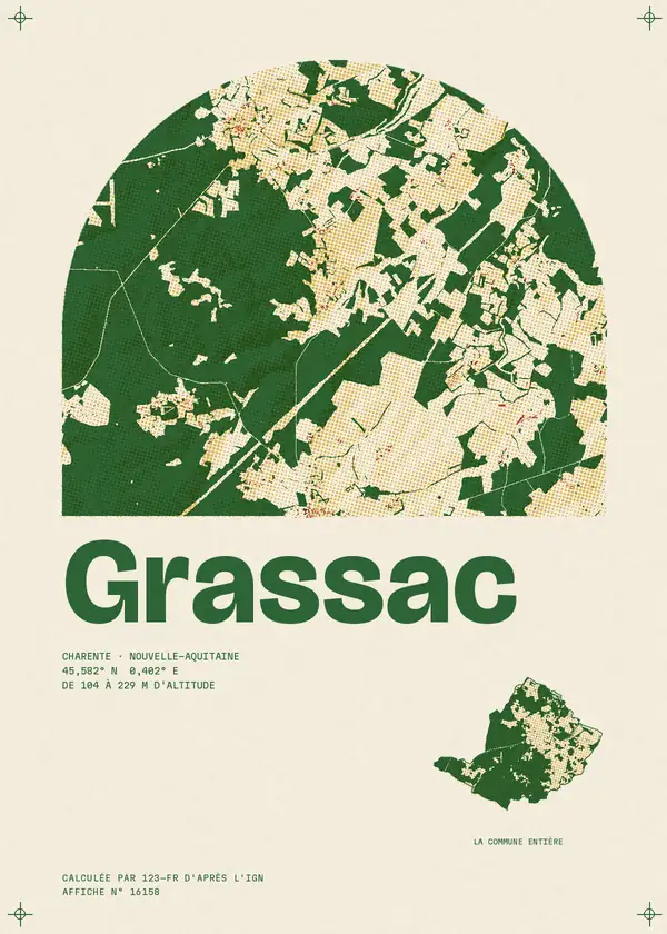 Affiche de Grassac, calculée par 123-fr d'après l'IGN