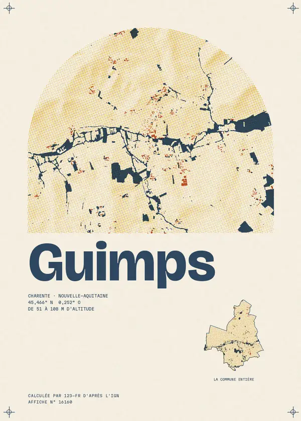Affiche de Guimps, calculée par 123-fr d'après l'IGN
