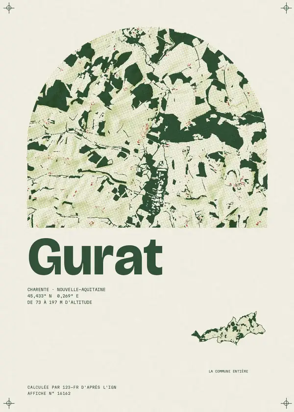 Affiche de Gurat, calculée par 123-fr d'après l'IGN