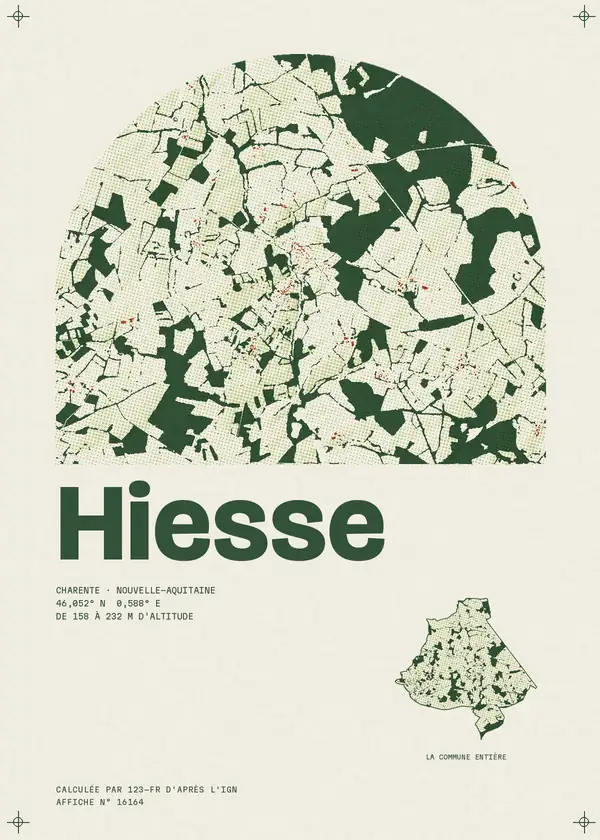 Affiche de Hiesse, calculée par 123-fr d'après l'IGN