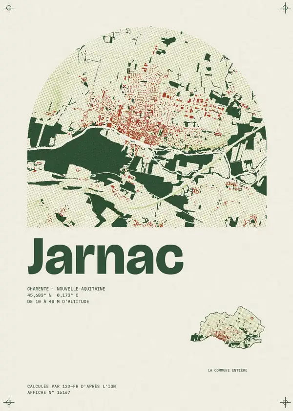 Affiche de Jarnac, calculée par 123-fr d'après l'IGN