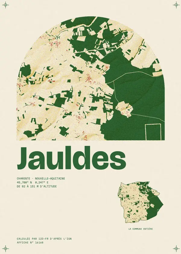 Affiche de Jauldes, calculée par 123-fr d'après l'IGN