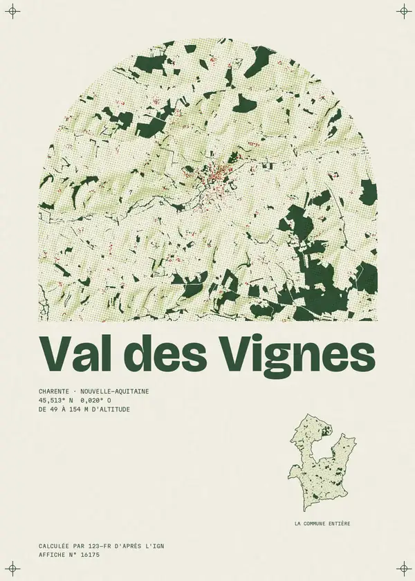 Affiche de Val des Vignes, calculée par 123-fr d'après l'IGN