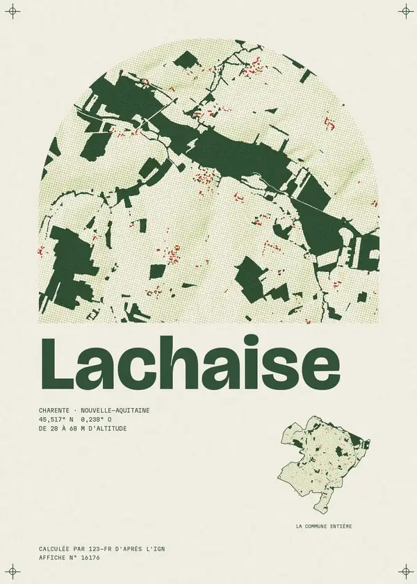 Affiche de Lachaise, calculée par 123-fr d'après l'IGN