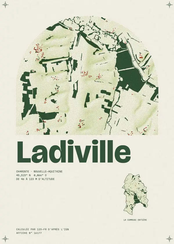 Affiche de Ladiville, calculée par 123-fr d'après l'IGN
