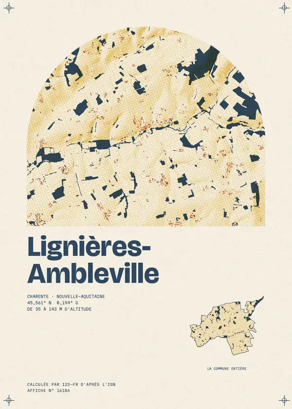 Affiche de Lignières-Ambleville, calculée par 123-fr d'après l'IGN