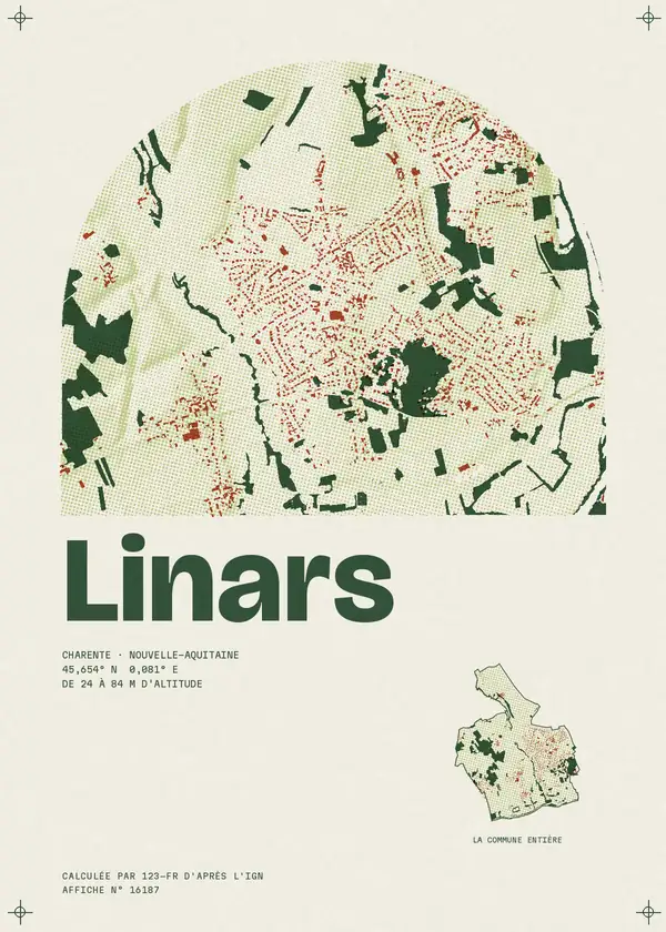 Affiche de Linars, calculée par 123-fr d'après l'IGN