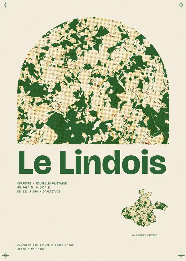 Affiche de Le Lindois, calculée par 123-fr d'après l'IGN