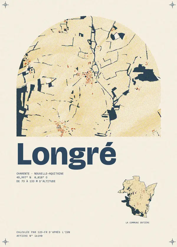 Affiche de Longré, calculée par 123-fr d'après l'IGN