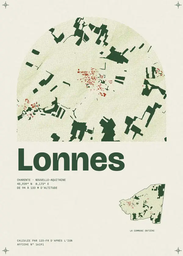 Affiche de Lonnes, calculée par 123-fr d'après l'IGN