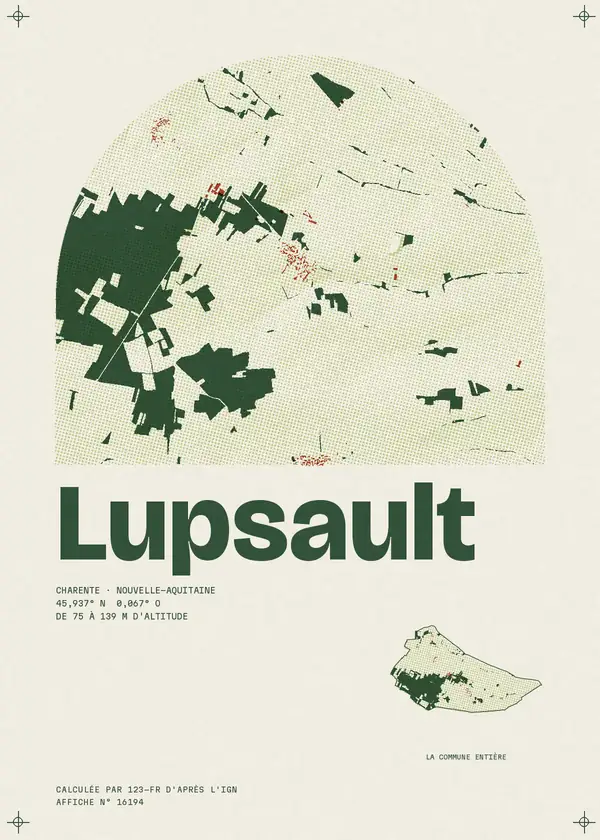Affiche de Lupsault, calculée par 123-fr d'après l'IGN