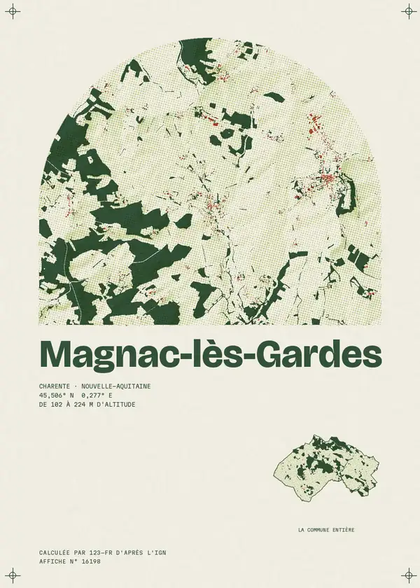 Affiche de Magnac-lès-Gardes, calculée par 123-fr d'après l'IGN