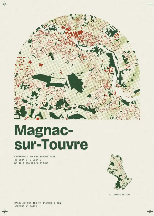 Affiche de Magnac-sur-Touvre, calculée par 123-fr d'après l'IGN