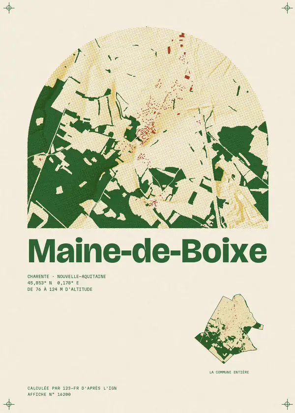 Affiche de Maine-de-Boixe, calculée par 123-fr d'après l'IGN