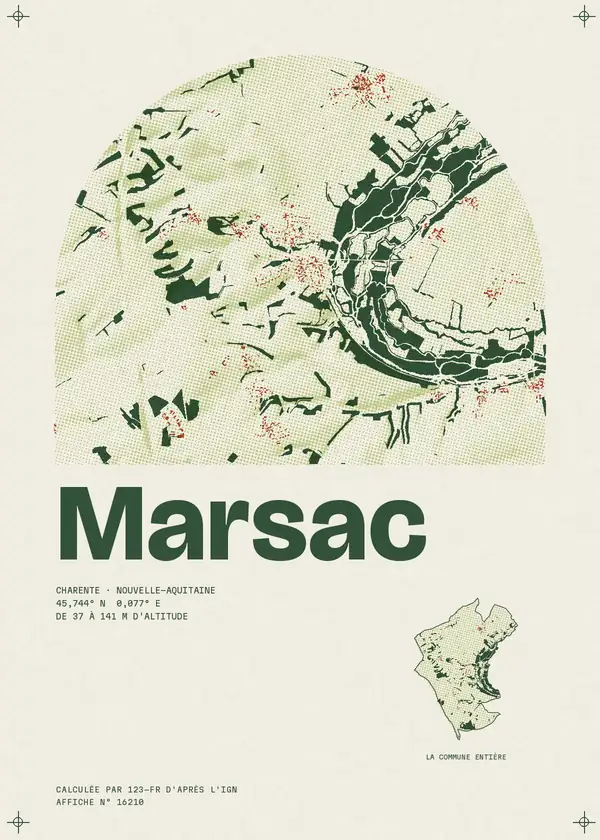 Affiche de Marsac, calculée par 123-fr d'après l'IGN