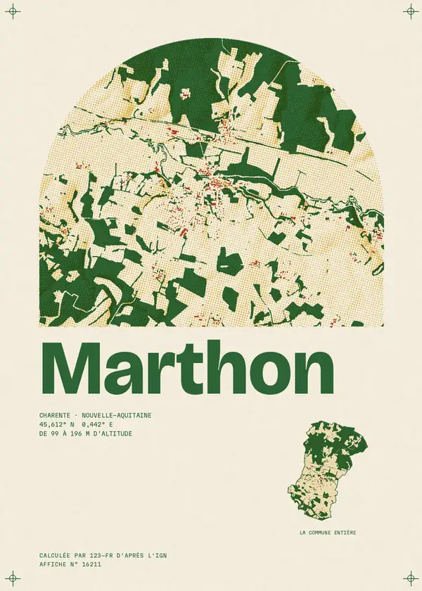 Affiche de Marthon, calculée par 123-fr d'après l'IGN