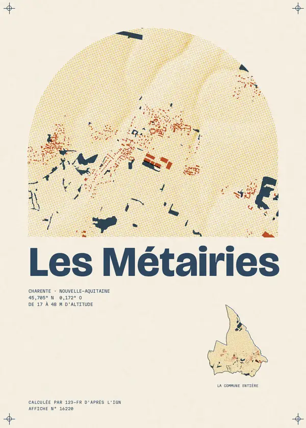 Affiche de Les Métairies, calculée par 123-fr d'après l'IGN
