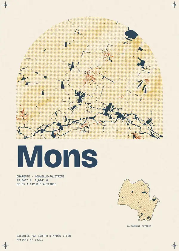 Affiche de Mons, calculée par 123-fr d'après l'IGN