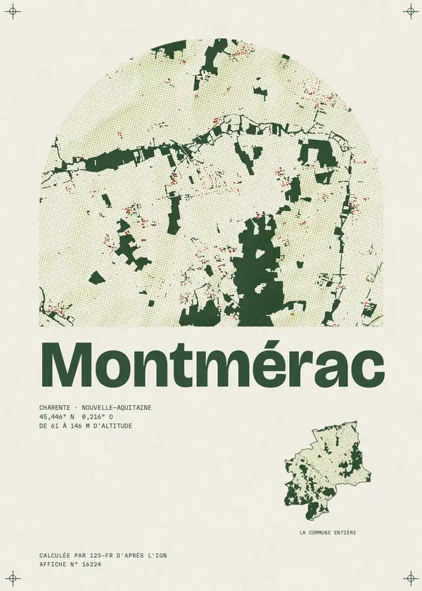 Affiche de Montmérac, calculée par 123-fr d'après l'IGN