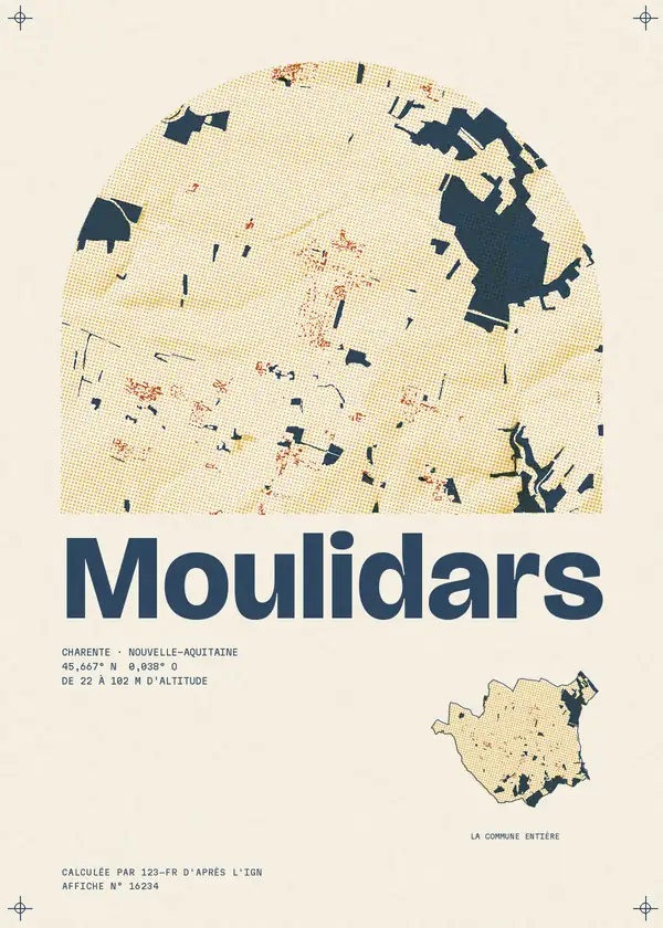 Affiche de Moulidars, calculée par 123-fr d'après l'IGN