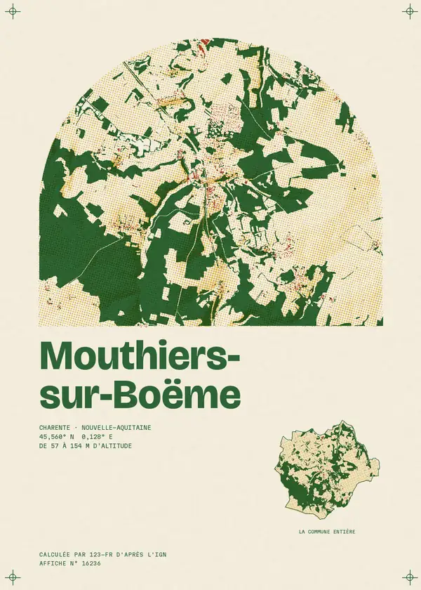 Affiche de Mouthiers-sur-Boëme, calculée par 123-fr d'après l'IGN