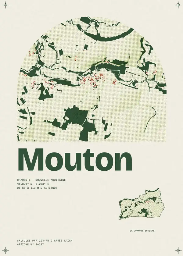 Affiche de Mouton, calculée par 123-fr d'après l'IGN