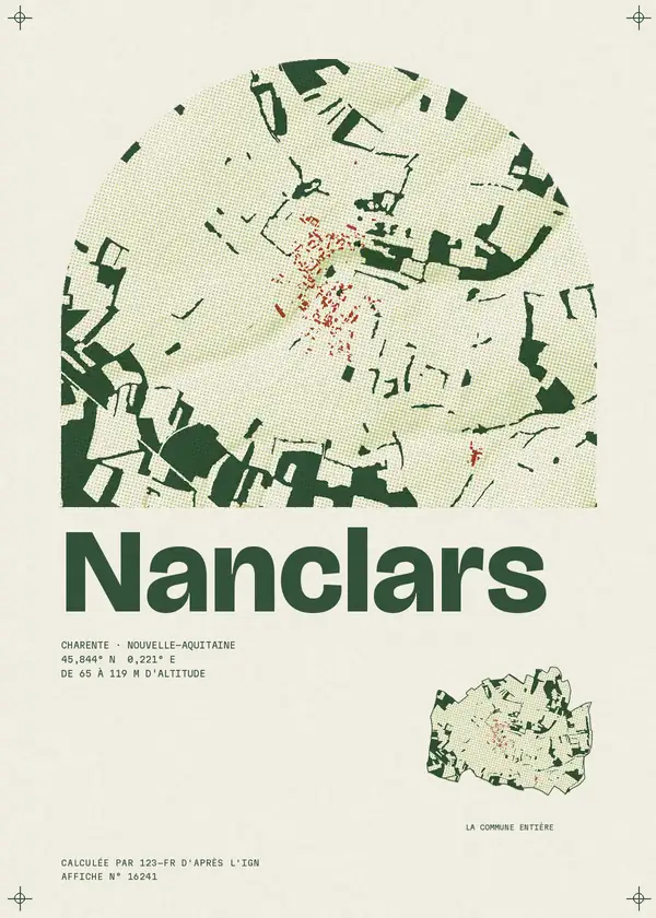 Affiche de Nanclars, calculée par 123-fr d'après l'IGN