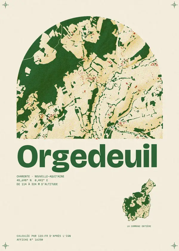 Affiche de Orgedeuil, calculée par 123-fr d'après l'IGN