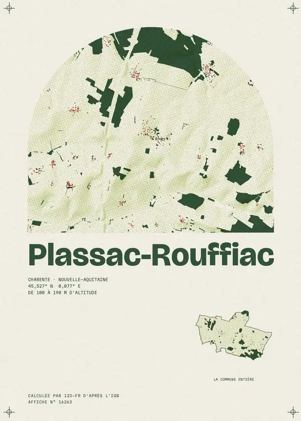 Affiche de Plassac-Rouffiac, calculée par 123-fr d'après l'IGN