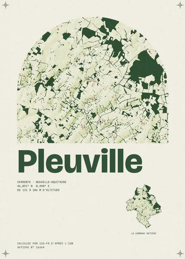 Affiche de Pleuville, calculée par 123-fr d'après l'IGN