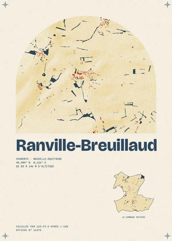 Affiche de Ranville-Breuillaud, calculée par 123-fr d'après l'IGN