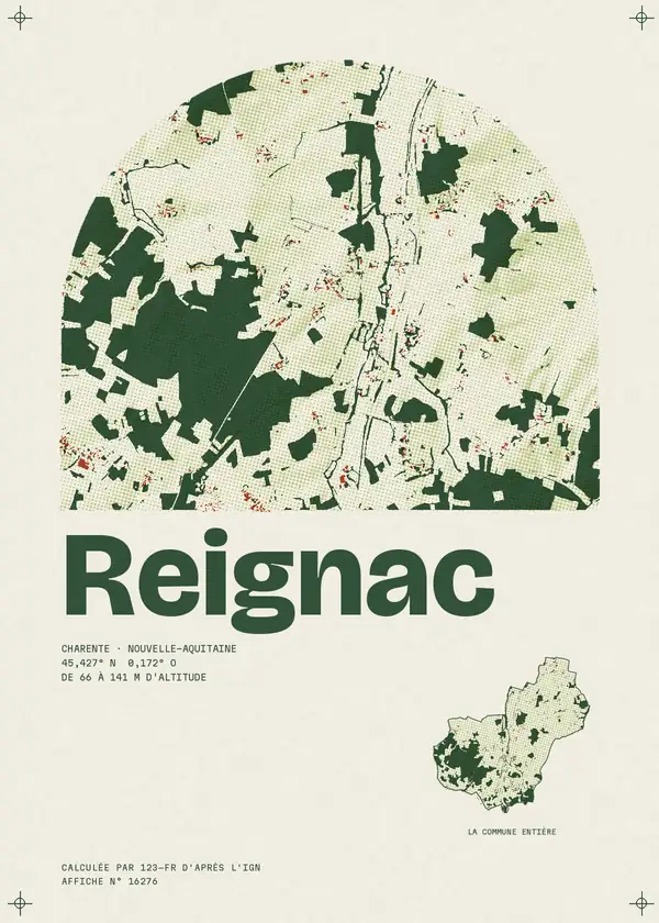 Affiche de Reignac, calculée par 123-fr d'après l'IGN