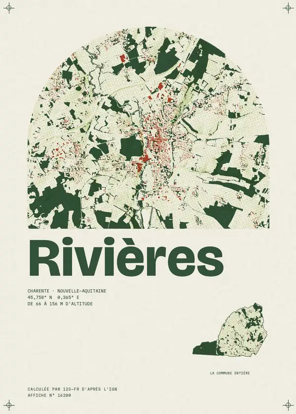 Affiche de Rivières, calculée par 123-fr d'après l'IGN