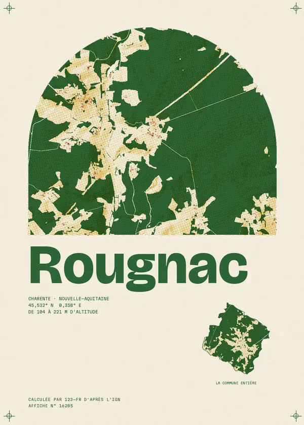 Affiche de Rougnac, calculée par 123-fr d'après l'IGN