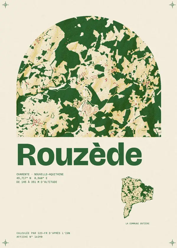 Affiche de Rouzède, calculée par 123-fr d'après l'IGN
