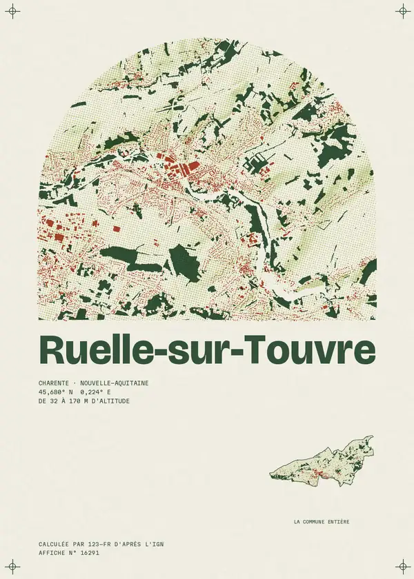 Affiche de Ruelle-sur-Touvre, calculée par 123-fr d'après l'IGN