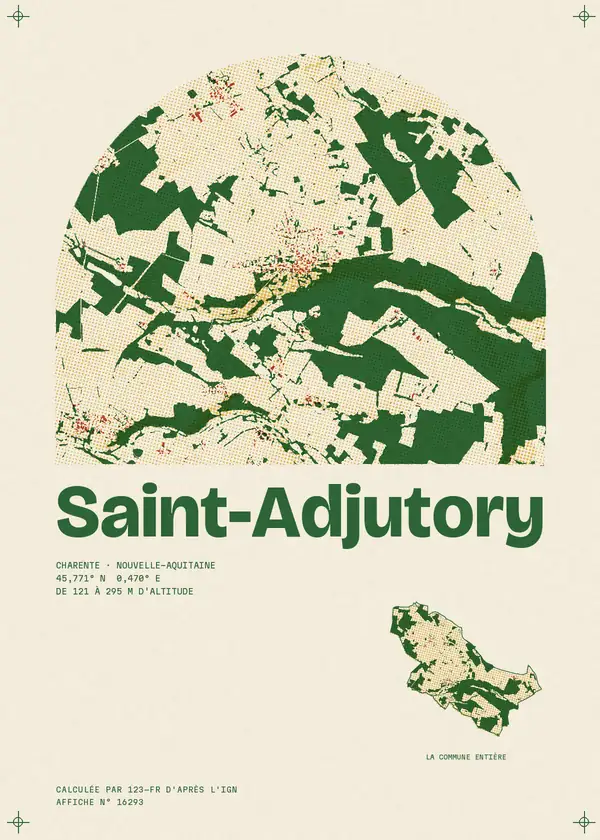 Affiche de Saint-Adjutory, calculée par 123-fr d'après l'IGN
