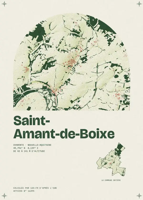 Affiche de Saint-Amant-de-Boixe, calculée par 123-fr d'après l'IGN
