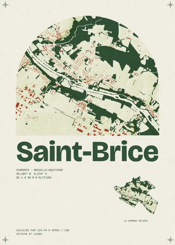 Affiche de Saint-Brice, calculée par 123-fr d'après l'IGN