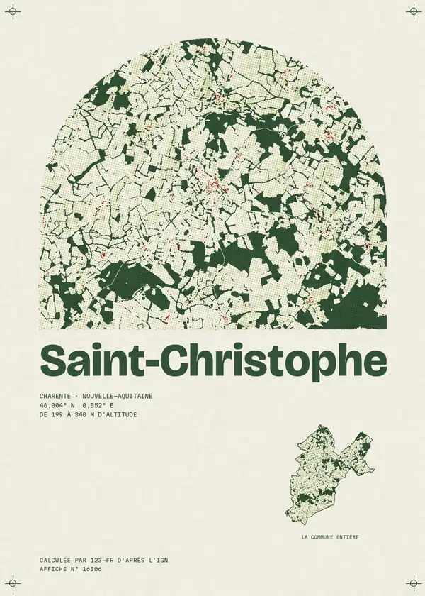 Affiche de Saint-Christophe, calculée par 123-fr d'après l'IGN