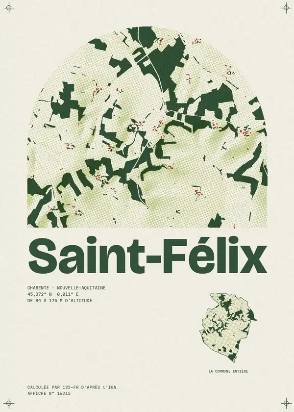 Affiche de Saint-Félix, calculée par 123-fr d'après l'IGN