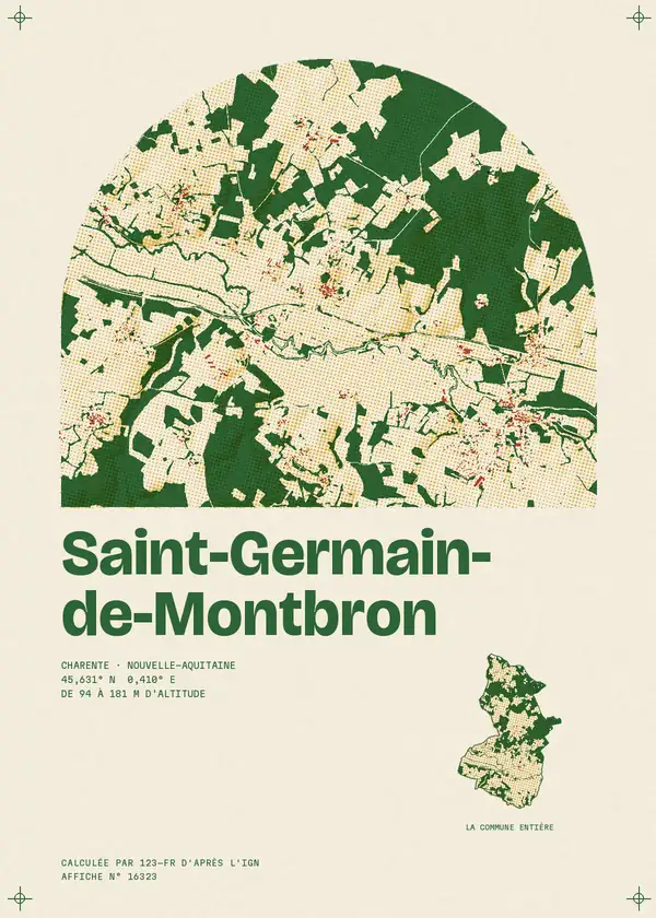 Affiche de Saint-Germain-de-Montbron, calculée par 123-fr d'après l'IGN