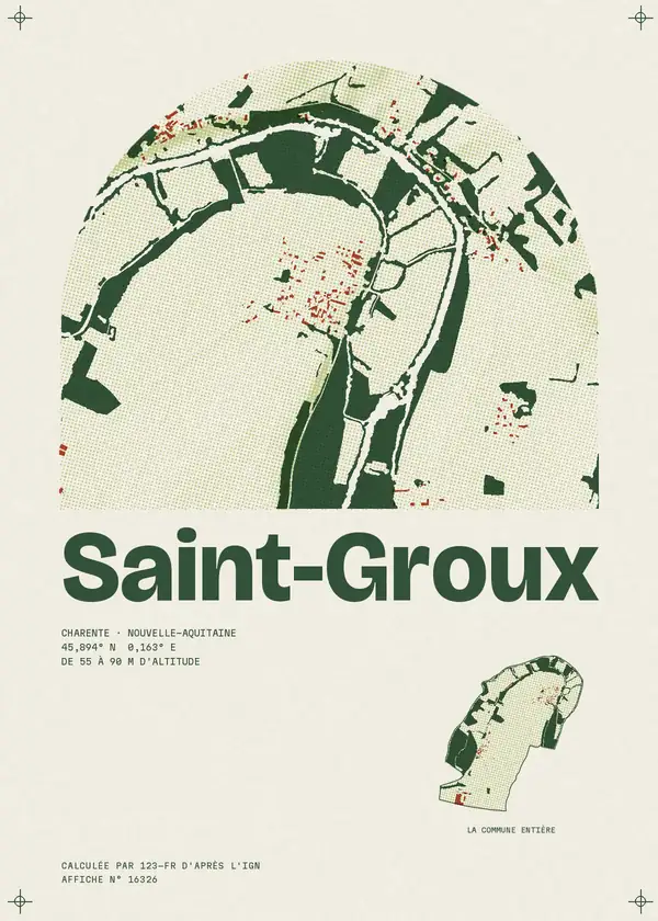 Affiche de Saint-Groux, calculée par 123-fr d'après l'IGN