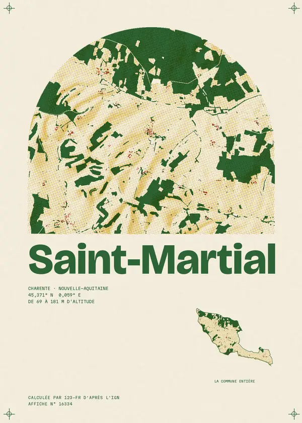 Affiche de Saint-Martial, calculée par 123-fr d'après l'IGN